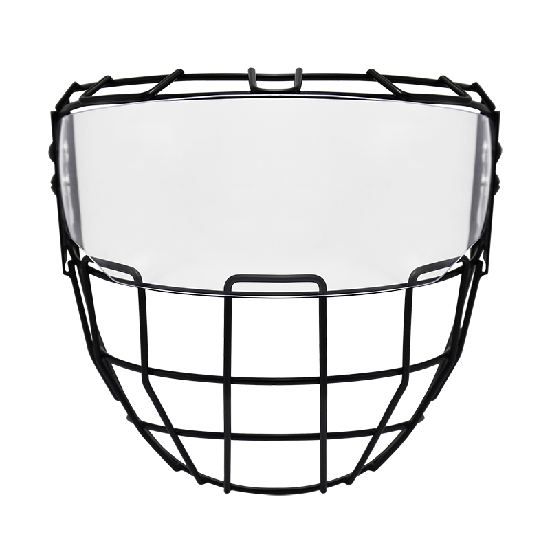 Clear Ice Hockey Cage With Visor For Senior And Youth