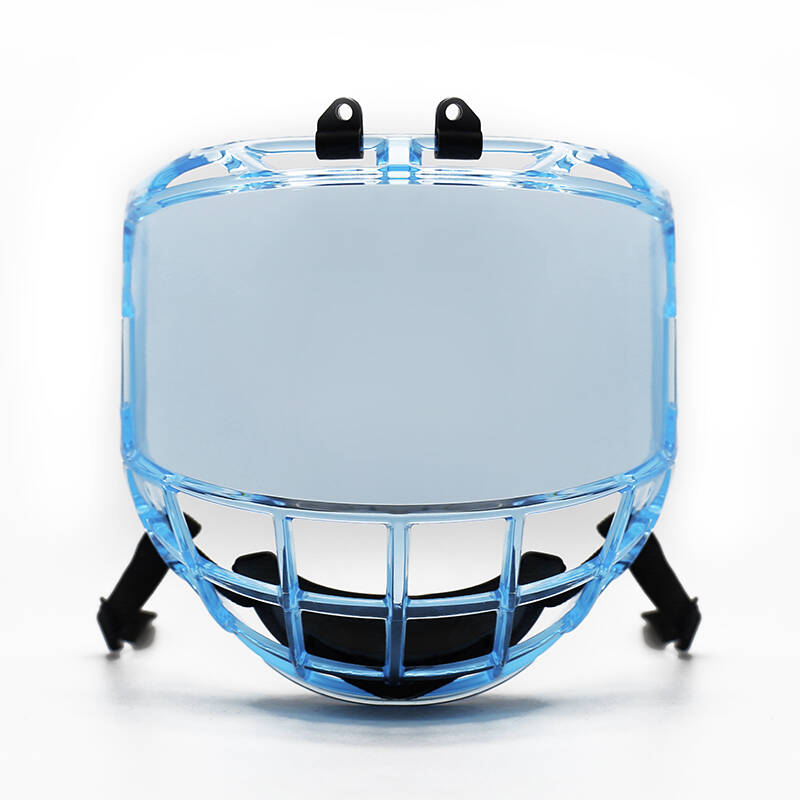 Ice Blue Senior Hockey Helmet with Integrated One-Piece Lens